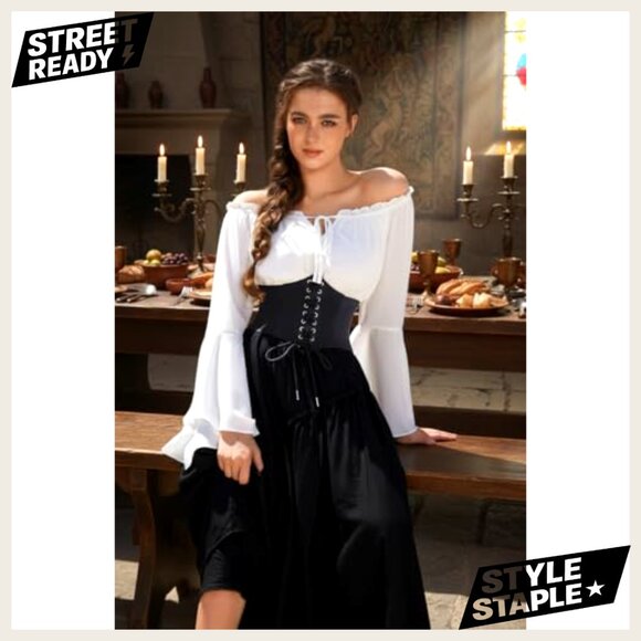 Victorian Style Lace-Up Corset Belt Elastic Waist Cinch Faux Leather main image 6